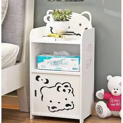 Mesita de Noche Blanca Infantil con Tres Niveles