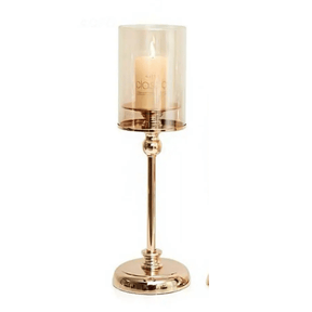 Soporte Dorado para Velas de Cristal | Elegancia Vintage