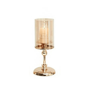 Soporte Dorado para Velas de Cristal | Elegancia Vintage