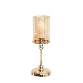 Soporte Dorado para Velas de Cristal | Elegancia Vintage