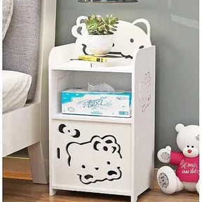 Mesita de Noche Blanca Infantil con Tres Niveles